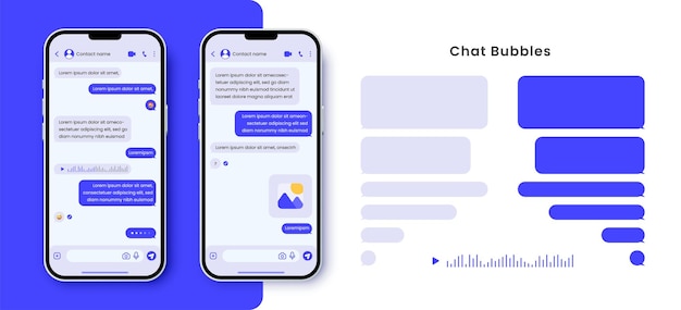 Vorlage für chat-bubbles für smartphones in sozialen medien.