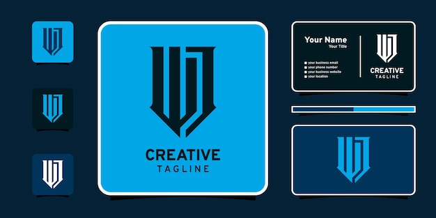 Vektor vorlage für das abstract-logo mit den anfangsbuchstaben w und j oder wj