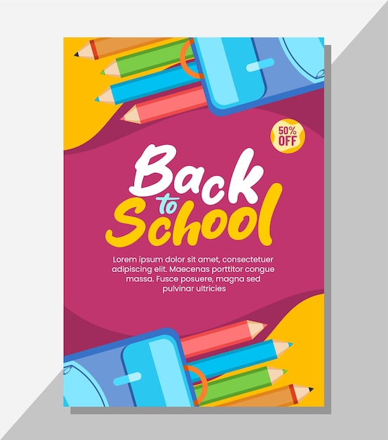 Vorlage für das Back-to-School-Flyer-Design