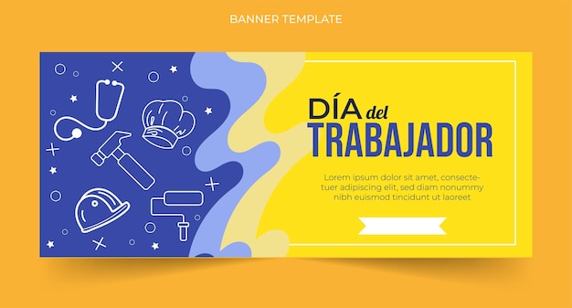 Vektor vorlage für das banner des arbeitstages spanisch