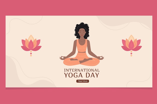 Vektor vorlage für das banner zum internationalen tag der yoga