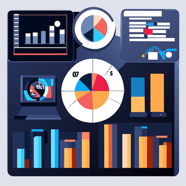 Vektor vorlage für das benutzerpanel des dashboards oder die vorlage für das dashboard der elemente-sammlung