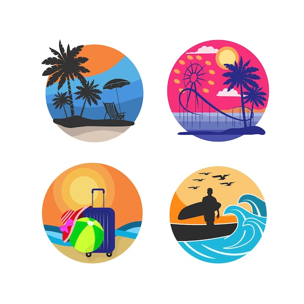 Vorlage für das Design des Summer Beach-Logos