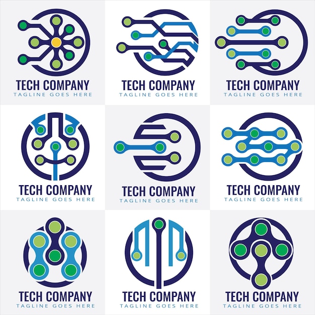 Vektor vorlage für das design des tech-logos