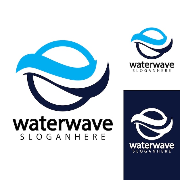 Vorlage für das design des wasserwellen-logos