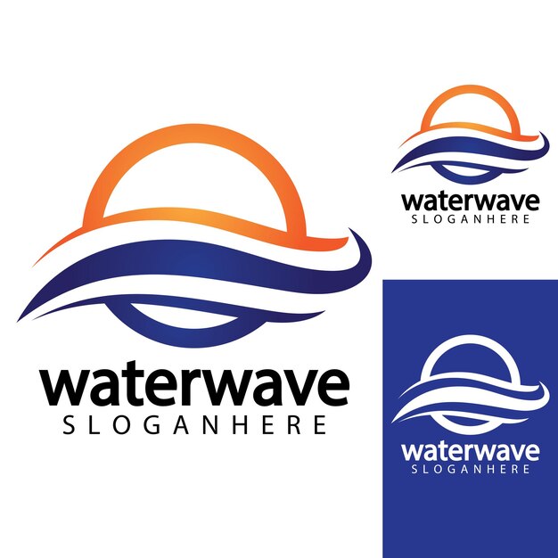 Vorlage für das design des wasserwellen-logos