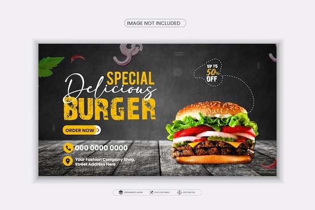 Vorlage für das Design von Burger-Bannern