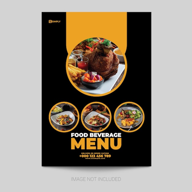 Vorlage für das Design von Restaurantflyern mit Premium-Vektor
