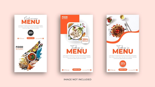 Vorlage für das Design von Social-Media-Geschichten für Menübanner
