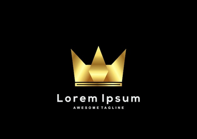 Vorlage für das goldfarbene logo der luxuskrone
