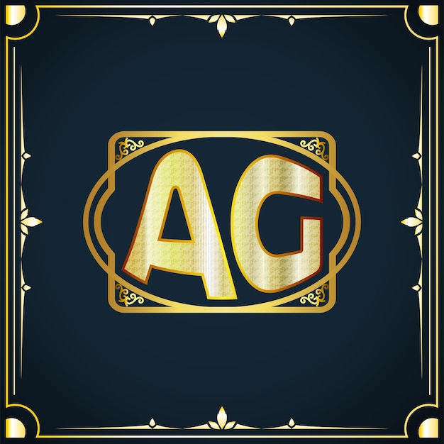 Vorlage für das königliche luxus-logo des anfangsbuchstaben ag