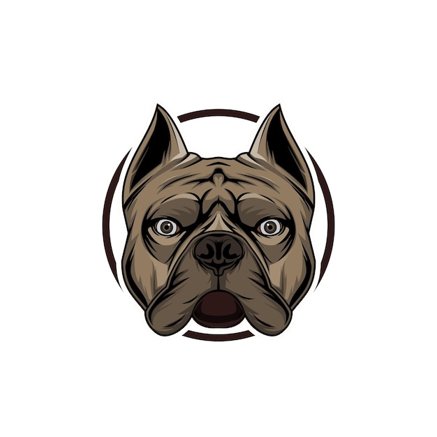 Vektor vorlage für das logo der kopfgrenze für bulldogge