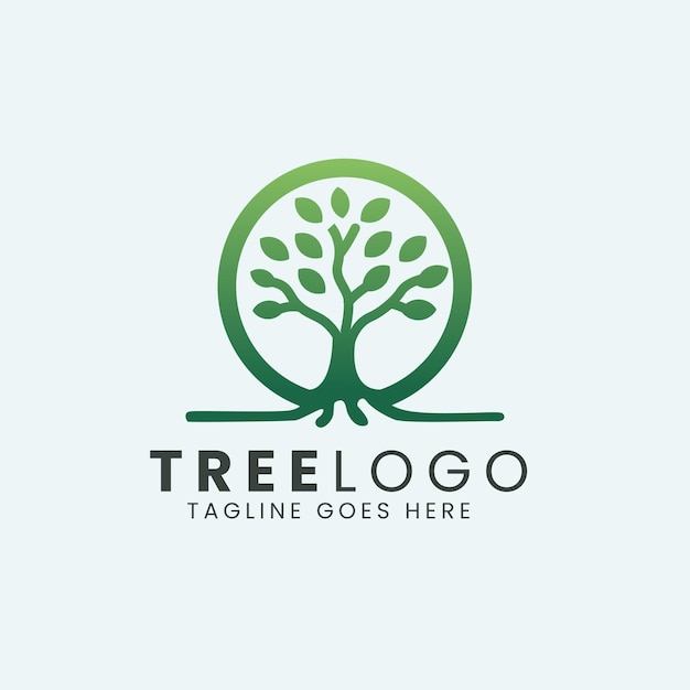 Vorlage für das Logo eines Baumes mit dem Icon eines Baumzweiges