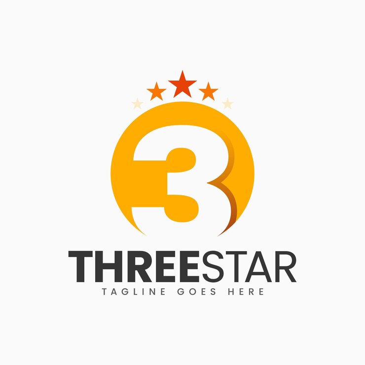 Vorlage für das Logo mit drei Sternen
