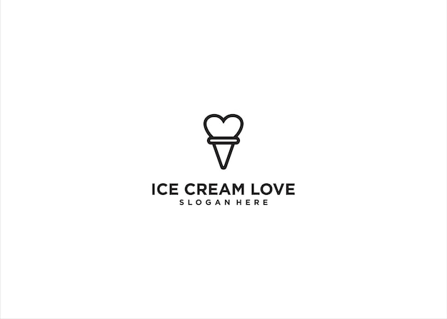 Vektor vorlage für das logo von ice cream love