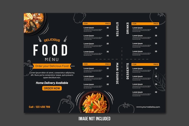 Vorlage für das Restaurantmenü