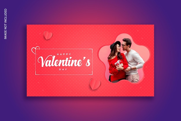 Vektor vorlage für das thumbnail-design zum valentinstag