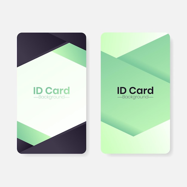 Vektor vorlage für den hintergrund einer id-karte mit grünem und schwarzem gradient