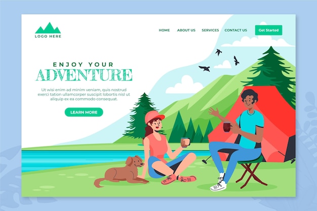 Vorlage für die abenteuer-landingpage