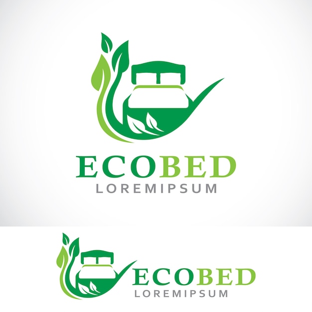 Vektor vorlage für die gestaltung des eco-bett-logos