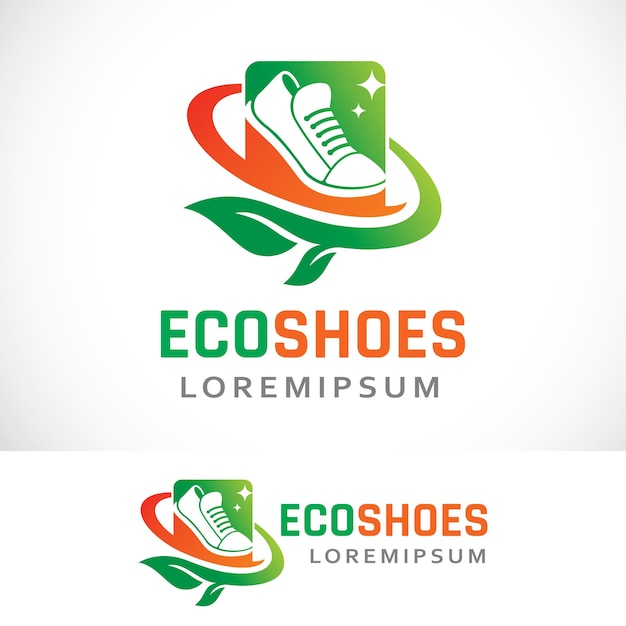 Vektor vorlage für die gestaltung des logo von eco-schuhen