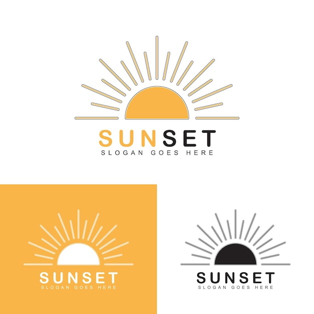 Vorlage für die Gestaltung des Sonnenlogos für Sonnenaufgang und Sonnenuntergang
