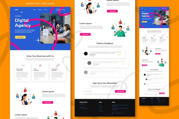 Vorlage für die Gestaltung digitaler Marketing-Landing-Seiten