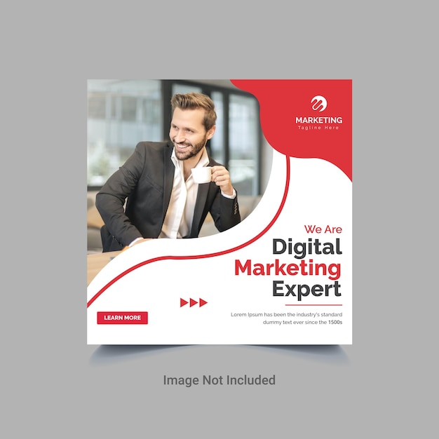 Vorlage für die Gestaltung von Digital Marketing Social Media Posts und Instagram Posts
