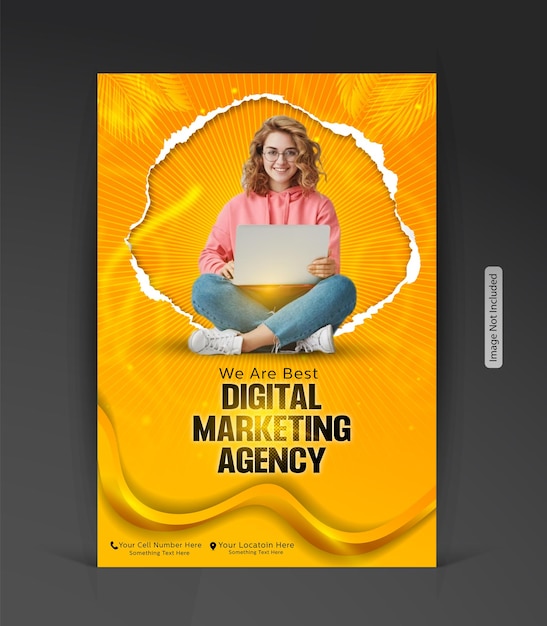Vorlage für die Gestaltung von Firmenflyern für digitales Marketing