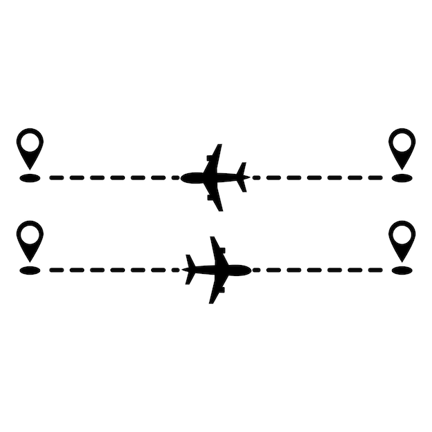 Vorlage für die Gestaltung von Flugzeugrouten-Ikonen
