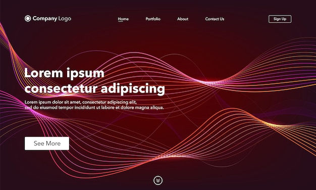 Vorlage für die Zielseite. Website mit abstraktem Hintergrund.