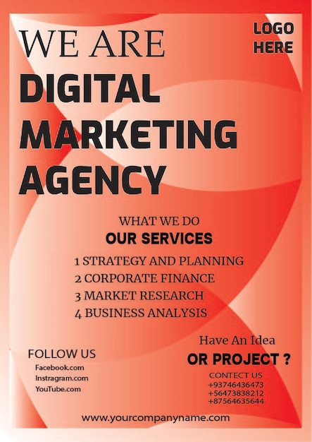 Vorlage für digitale Marketing-Flyer für Unternehmen