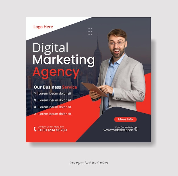 Vorlage für digitale Marketingagentur für Unternehmen und Social-Media-Marketing