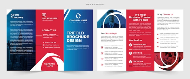 Vektor vorlage für dreifach gefaltete broschüren für kreative unternehmen. corporate company profil broschüre template-design.