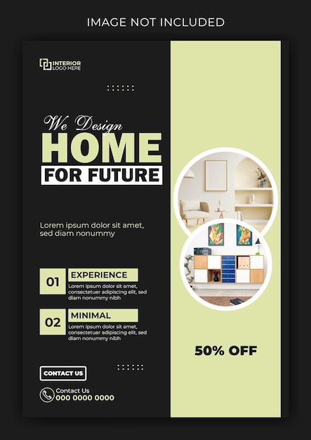 Vorlage für ein Flyer für Innenarchitektur
