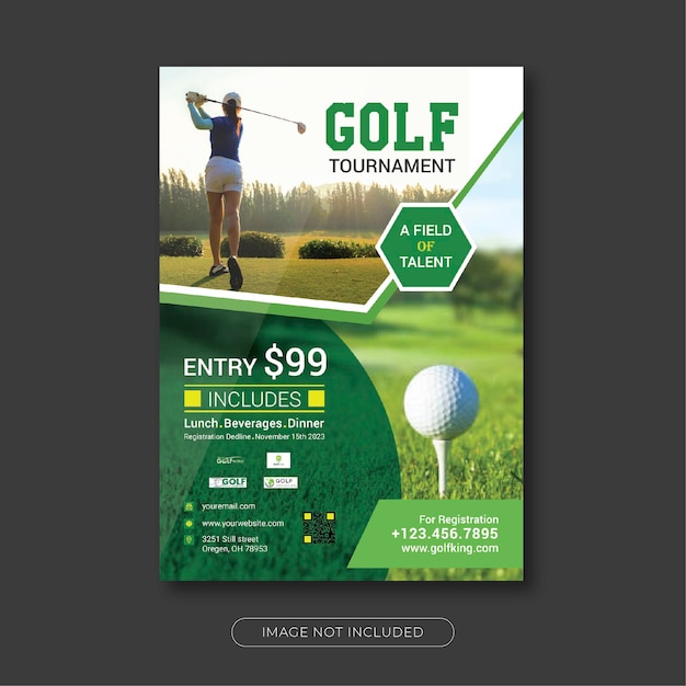 Vektor vorlage für ein golf-turnier-flyer