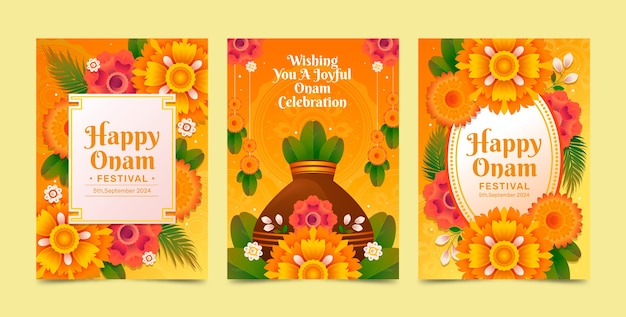 Vorlage für ein Poster mit Gradient-Onam-Tag