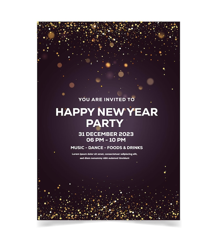 Vektor vorlage für ein poster zur neujahrsfeier