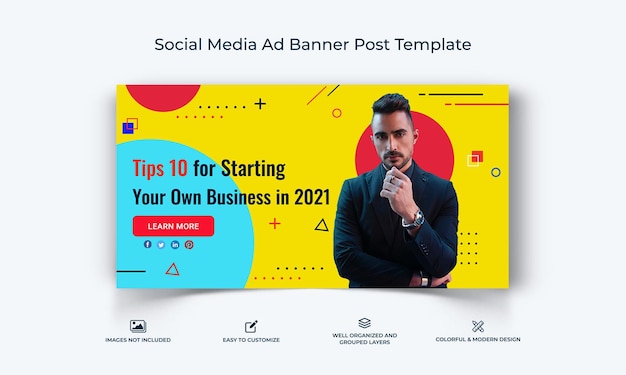 Vorlage für ein Startup-Facebook-Werbebanner
