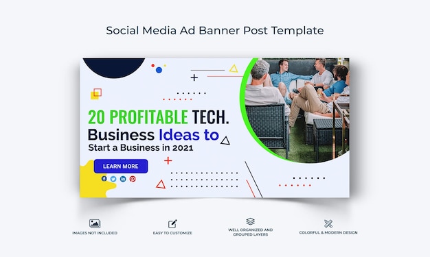 Vorlage für ein Startup-Facebook-Werbebanner