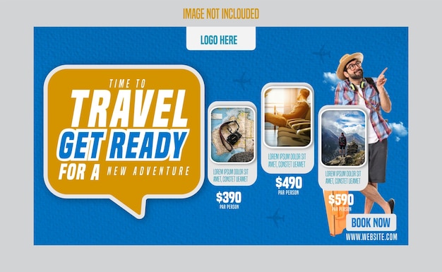 Vorlage für ein Travel- und Tourismus-Web-Banner