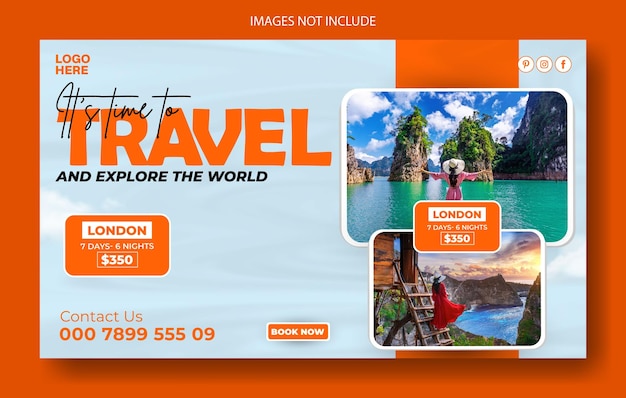 Vorlage für ein Travel- und Tourismus-Web-Banner