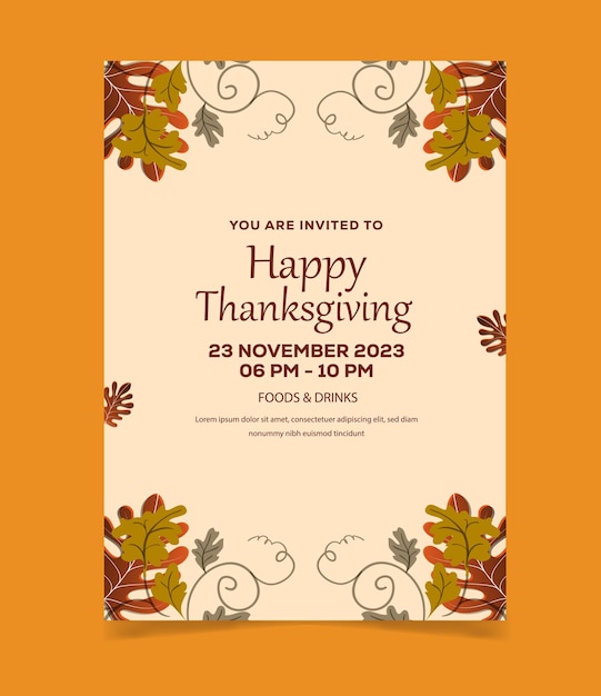 Vorlage für ein vertikales thanksgiving-poster