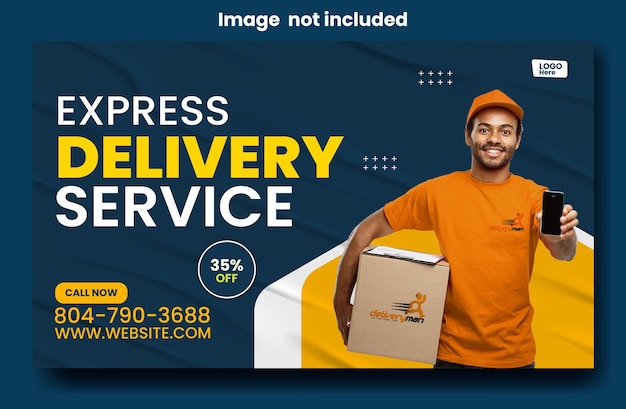 Vorlage für ein Web-Banner-Design für den Solid Delivery-Dienst