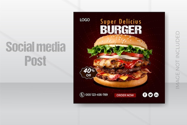 Vorlage für eine Food-Banner-Post in sozialen Medien