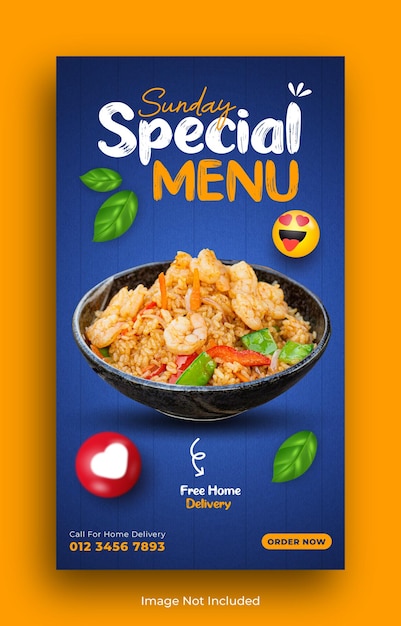 Vorlage für eine Food-Instagram-Geschichte