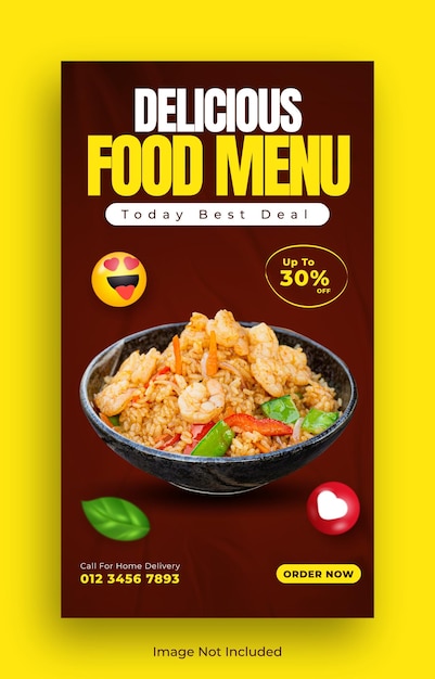 Vorlage für eine Food-Instagram-Geschichte