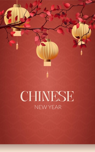 Vorlage für eine grußkarte zum chinesischen neujahr