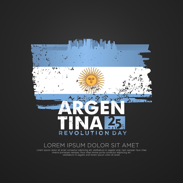 Vektor vorlage für eine grußkarte zum tag der argentinischen revolution