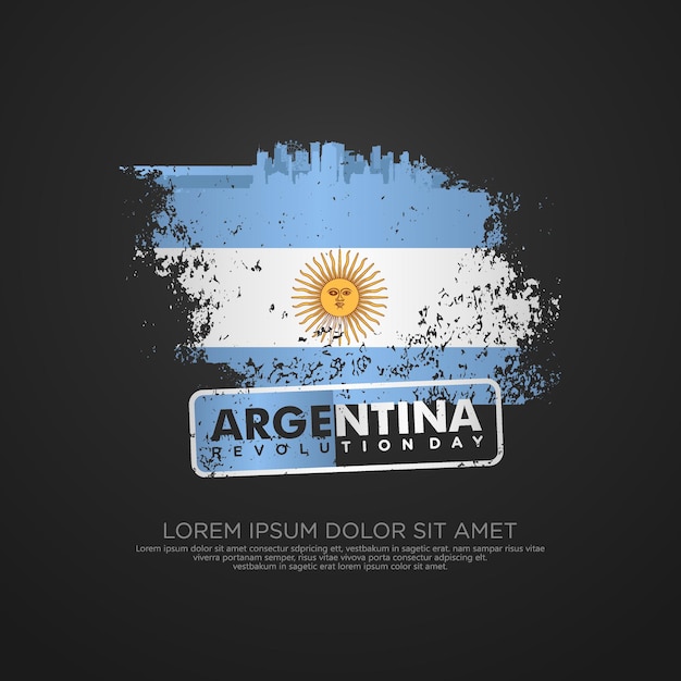 Vorlage für eine grußkarte zum tag der argentinischen revolution